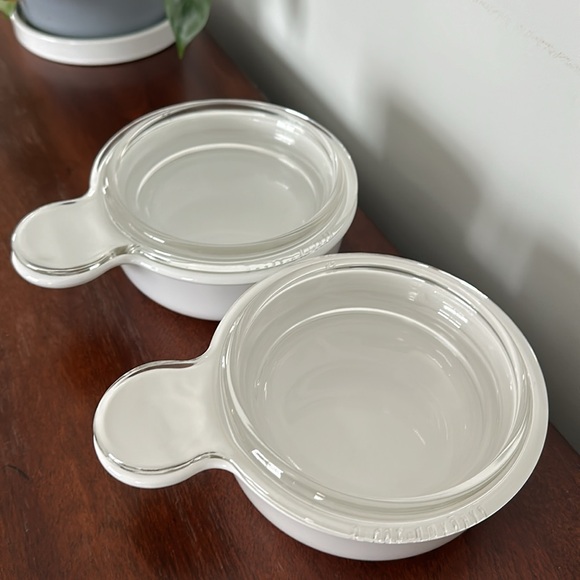 2 Vintage Corning Ware White Grab It Pans Single Serve - Picture 3 of 3
